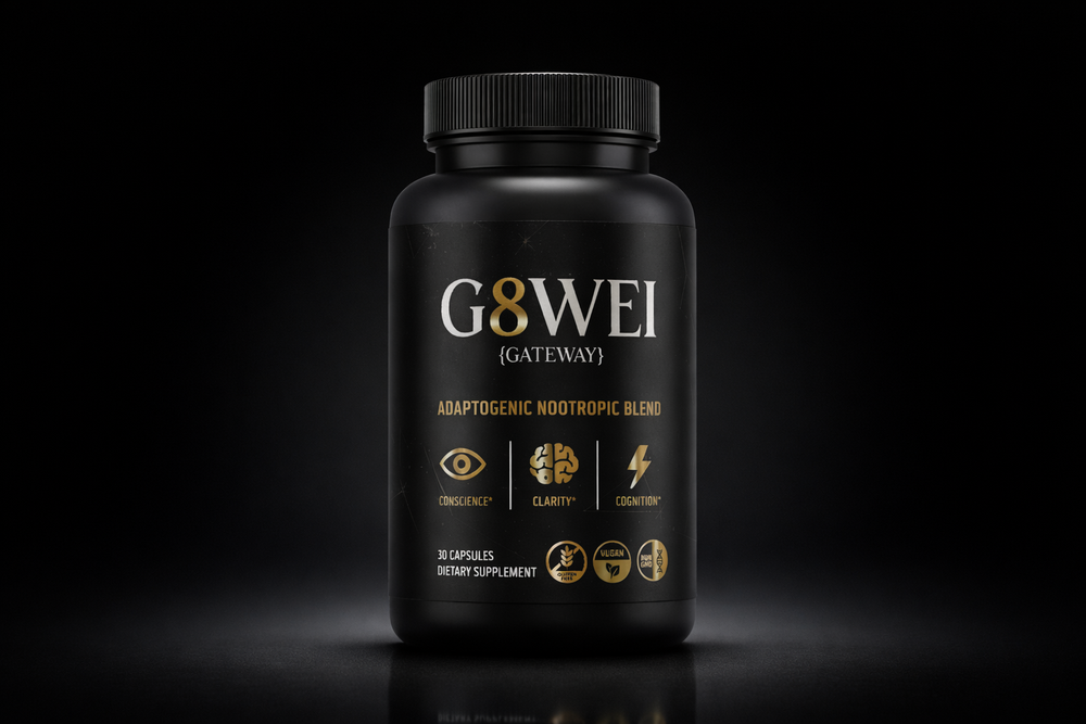 G8WEI Gateway — adaptogenic nootropic bottle, single product shot