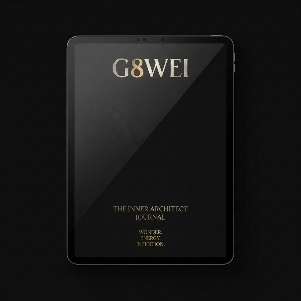The Inner Architect Journal, digital edition, shown on an iPad against a dark background